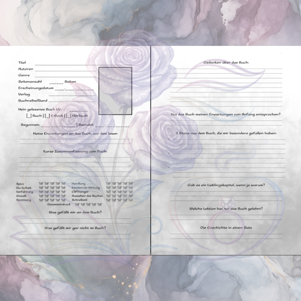 Dark Romance Book Journal